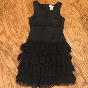 Black strap ruffle dress